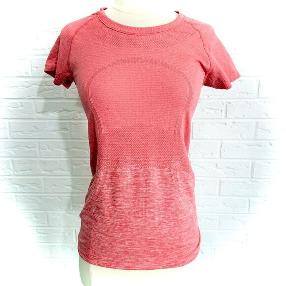 Lululemon Swiftly Tech Short Sleeve Crew Heathered Alarming Size 6 - Picture 1 of 4
